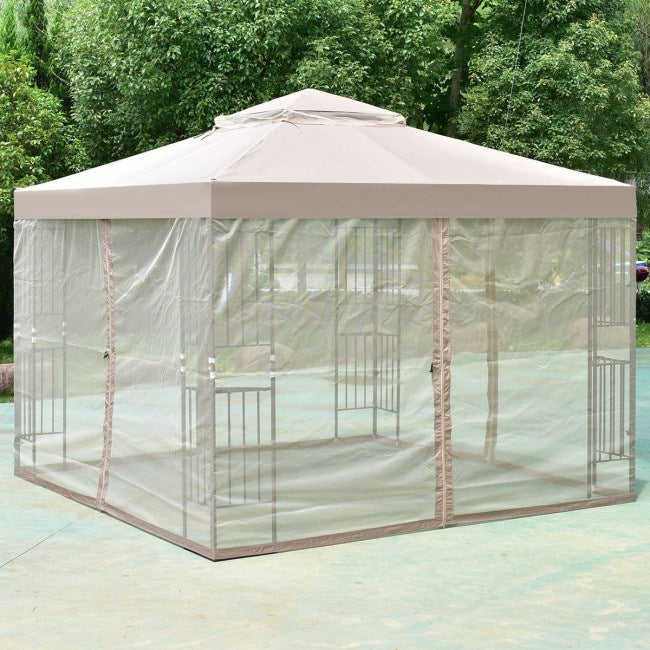 10' x 10' Awning Patio Screw-Free Structure Canopy Tent Gazebo